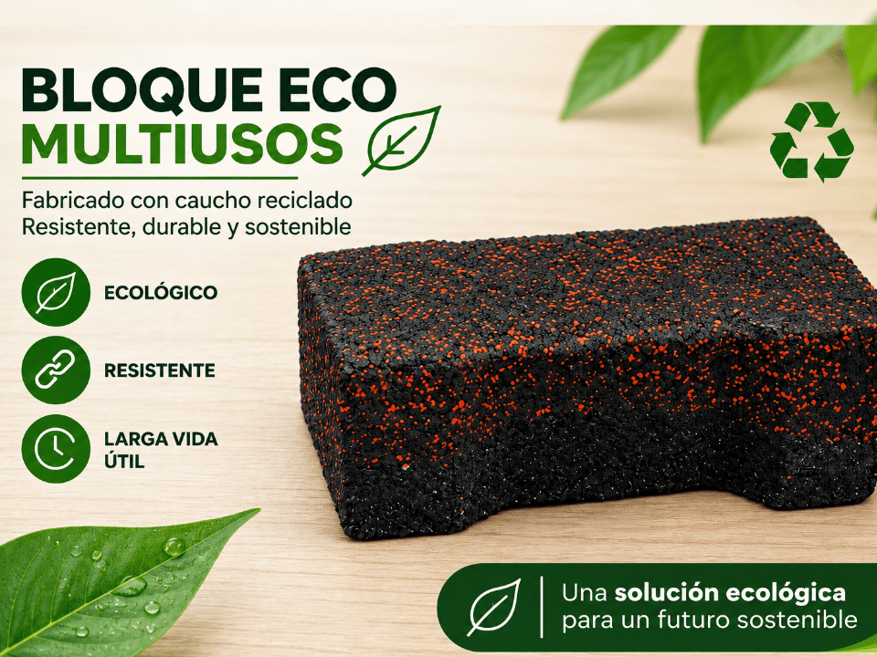 Caucho reciclado de granulometría media para superficies modulares